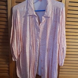 Woman Within 3/4 Sleeve Button Up Top